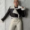 Borg Lined Faux Leather Cropped Aviator