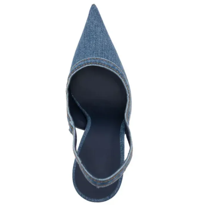 Pointed Toe Slingback Thin Metal Heels