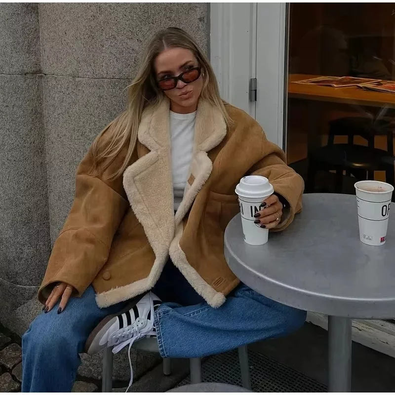 Oversized Lamb Fleece Jacket