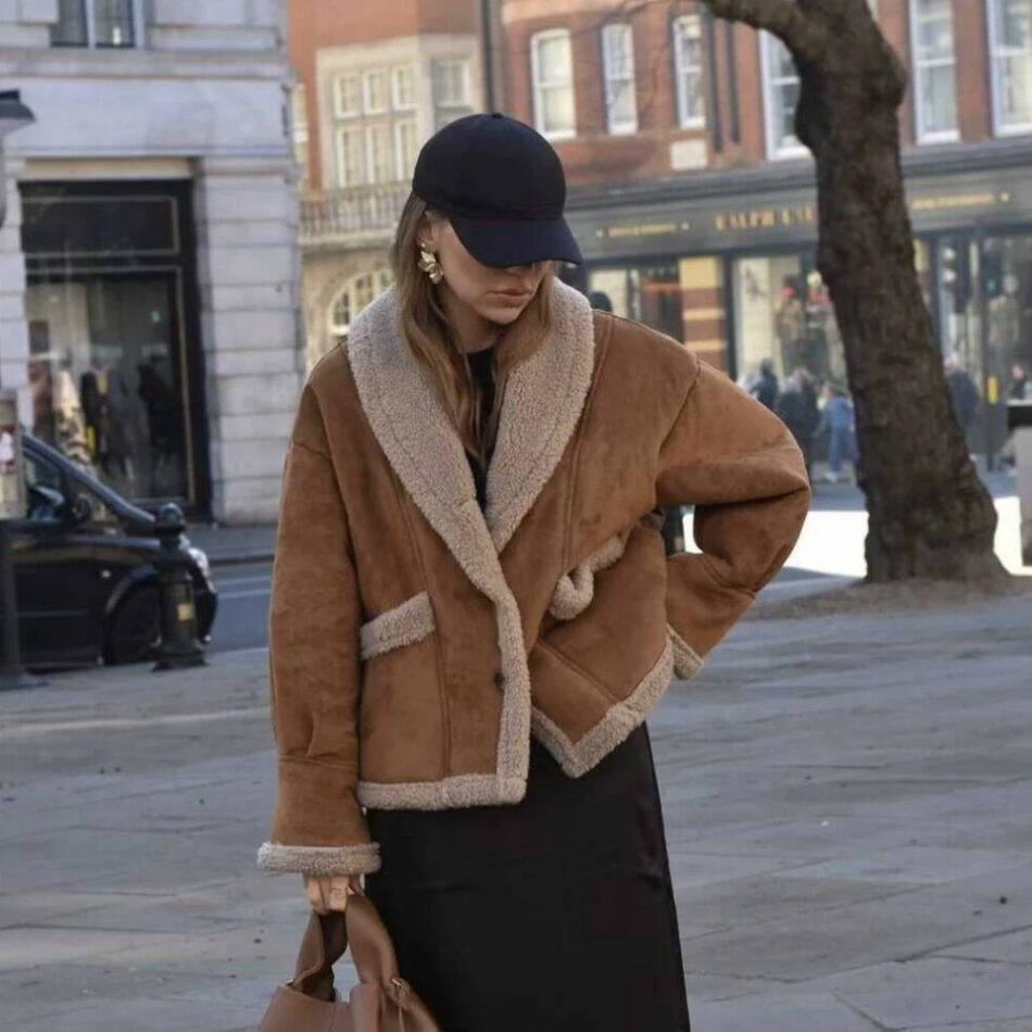 Teddy Oversized Borg Faux Suede Jacket