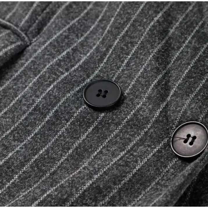 Striped Notched Long Coat