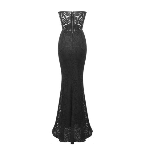 Black Corset Lace Dress Set