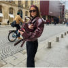 Cropped Faux Leather Bomber Burgundy Jacket