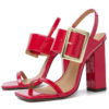 Bold High-Gloss Strappy Sandals