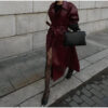 Burgundy Matte Leather Coat