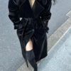 Shiny Patent Leather Trench Coat