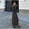 Longline Gray Belted Coat