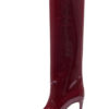 Patent Leather Knee-High Boots burgundy