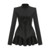 Black Long Sleeve Corset Dress