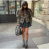 Vintage Plaid Oversized Wool Jacket