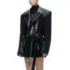 Spliced Belt Jacket for Women