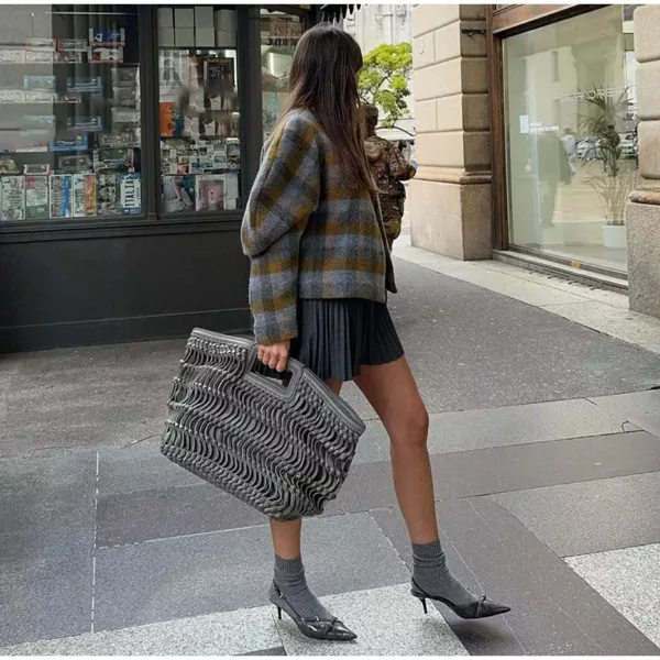 Vintage Plaid Oversized Wool Jacket