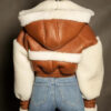 Hooded Lamb Wool Patchwork Jacket