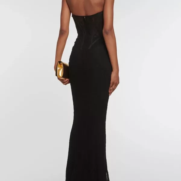 Black Corset Lace Dress Set