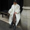 Cream Oversized Long Coat