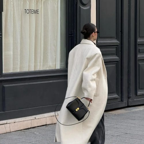 Cream Oversized Long Coat