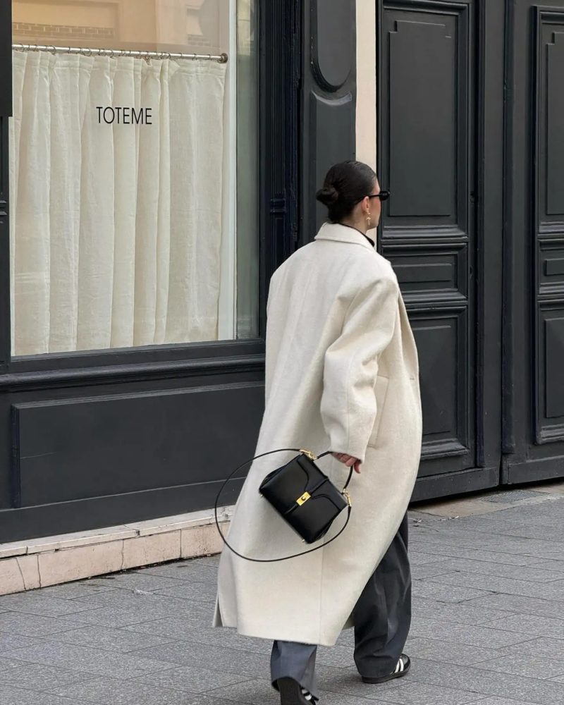 Cream Oversized Long Coat