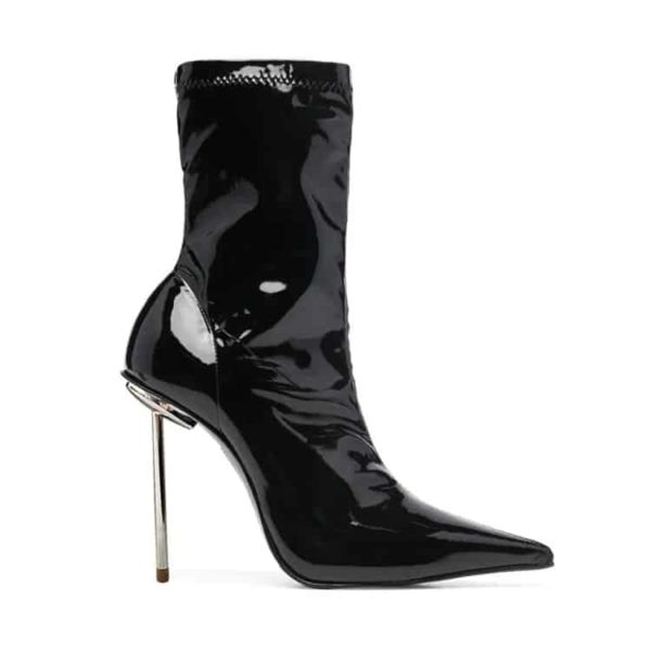 Patent High-Stiletto Ankle Boots in black (3)