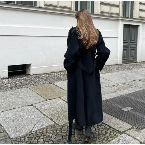 Black Belted Long Coat