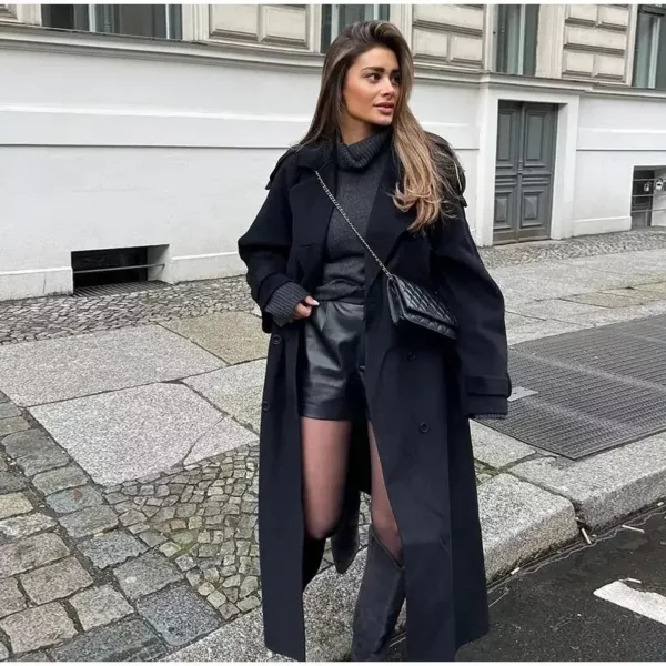 Black Belted Long Coat