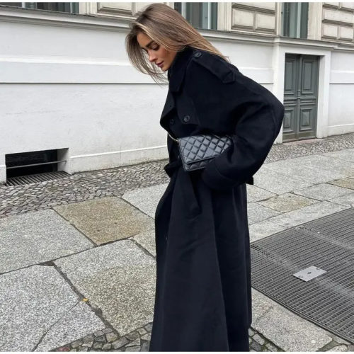 Black Belted Long Coat