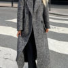 Dark Gray Herringbone Overcoat