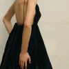 Backless Velvet Midi Dress - Beniz Kloset