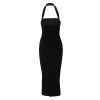 Black Halter Midi Dress - Beniz Kloset