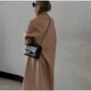 Camel Wool Trench Coat with Oversized Silhouette for women - Beniz Kloset