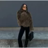 Cropped Faux Fur Jacket for women - Beniz Kloset