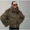 Cropped Faux Fur Jacket for women - Beniz Kloset