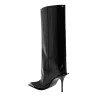 Glossy Patent Knee-High Boots for women - Beniz Kloset