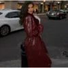 Glossy burgundy coat