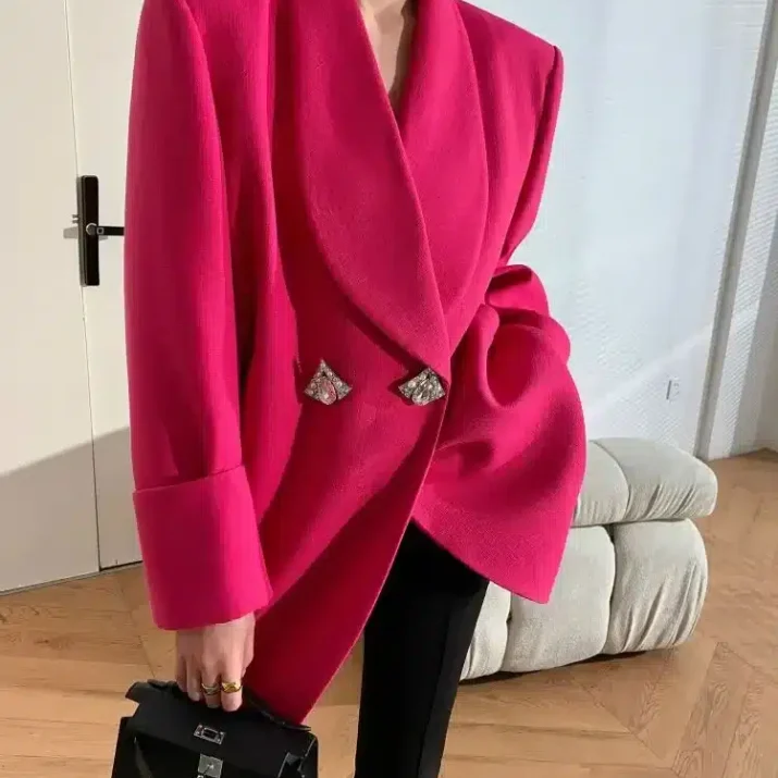 Alternative view of Fuchsia Embellished Oversized Blazer
