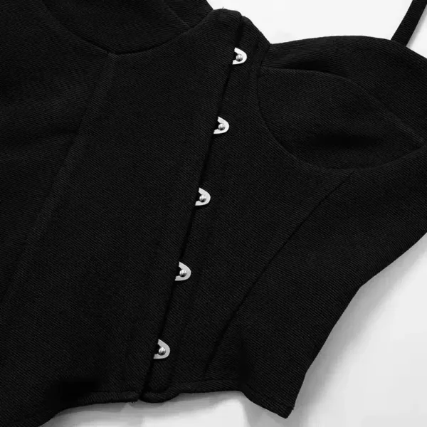 Asymmetrical Black Corset Top for women - Beniz Kloset Shop Online Street Style