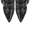 Buckled Stiletto Boots in black for women - Beniz Kloset