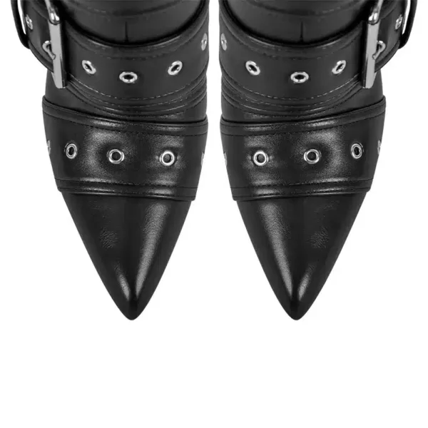 Buckled Stiletto Boots in black for women - Beniz Kloset