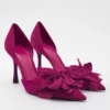 Floral Pointed Toe Pumps in Fuchsia