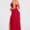 3D Floral High Neck Dress in red beniz kloset online shop