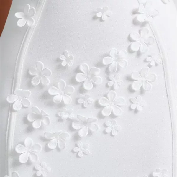 3D Floral High Neck Dress in white beniz kloset online shop
