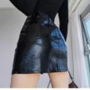 Croc Faux Leather Mini Skirt- Beniz Kloset- Shop women clothing online