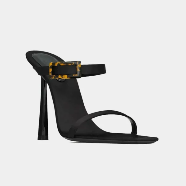High-Heel Buckle Mule Sandals - Beniz Kloset