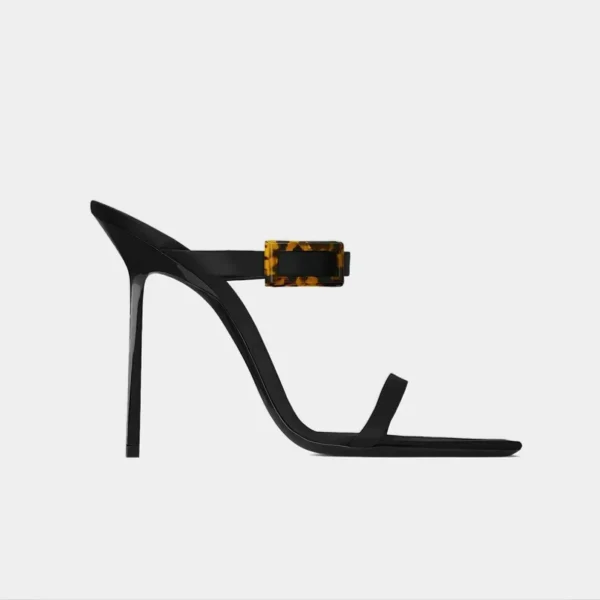 High-Heel Buckle Mule Sandals - Beniz Kloset online shop