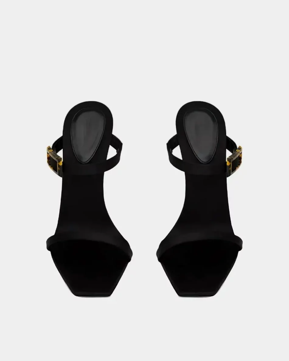 High-Heel Buckle Mule Sandals - Beniz Kloset women online shop