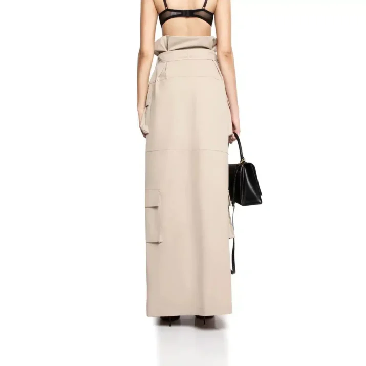 High-Waisted Utility Long Skirt - Beniz Kloset