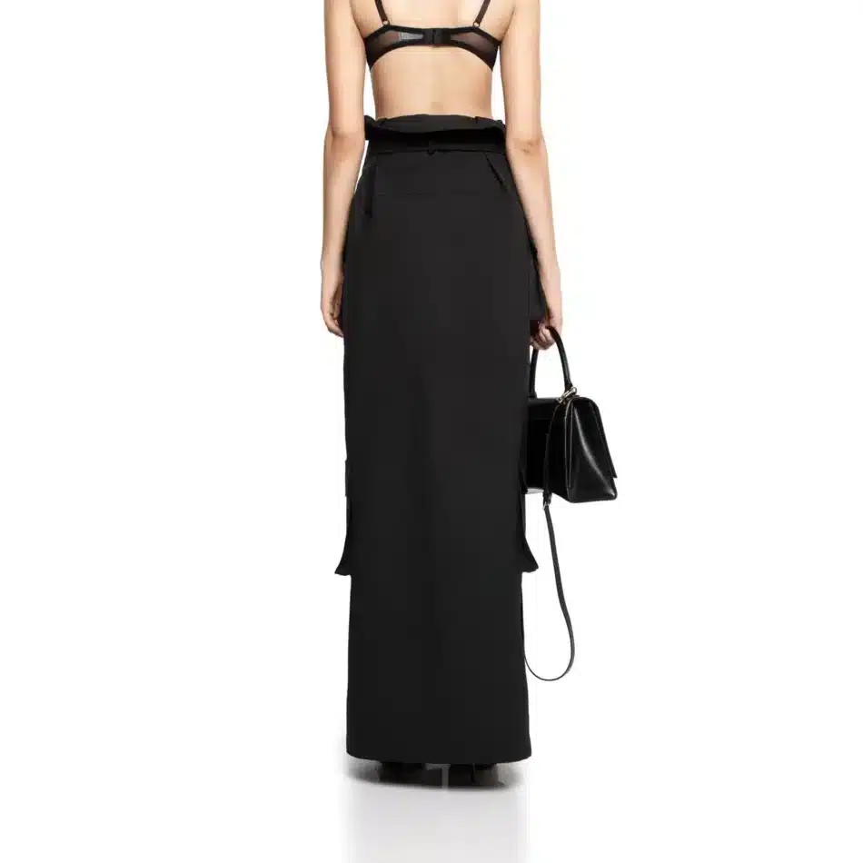 High-Waisted Utility Long Skirt - Beniz Kloset