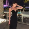 Sequin Bustier Black Midi Dress Beniz Kloset women's clothing