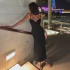 Sequin Bustier Black Midi Dress Beniz Kloset women's clothing