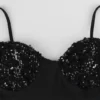 Sequin Bustier Black Midi Dress Beniz Kloset women's clothing