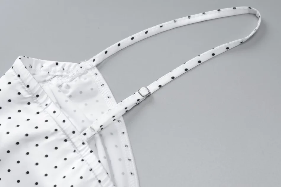 Dotted Spaghetti Strap Midi Dress